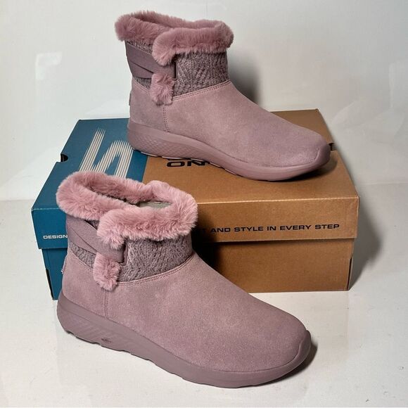 Skechers On-the-GO City 2 Cozy Vibe Water Repellent Suede Boots - Picture 1 of 7